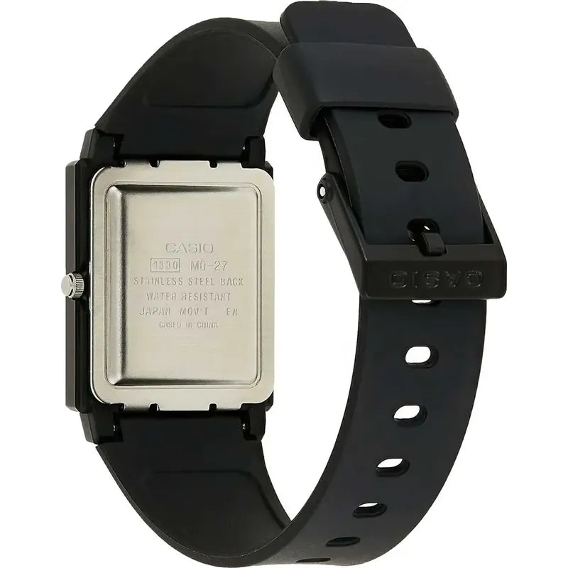 Reloj Pulsera Casio Mq-27-7e Con Correa De Resina Color Negro - Fondo Blanco