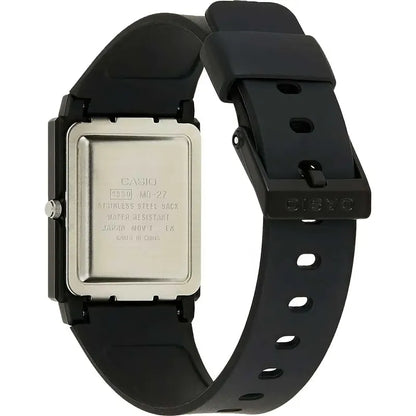 Reloj Pulsera Casio Mq-27-7e Con Correa De Resina Color Negro - Fondo Blanco
