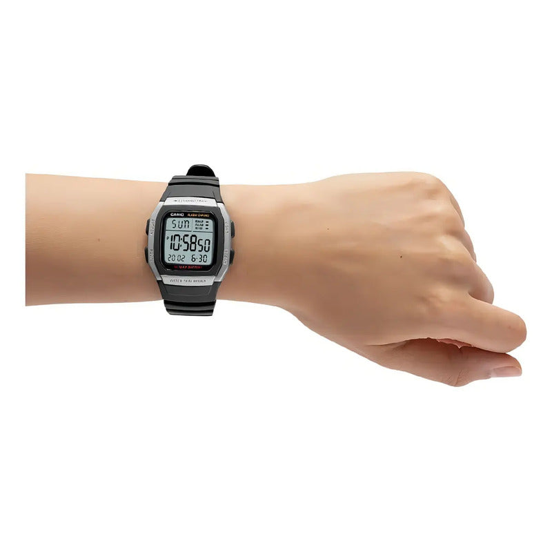Reloj Casio W-96h-1a Hombre Negro Plateado Natural