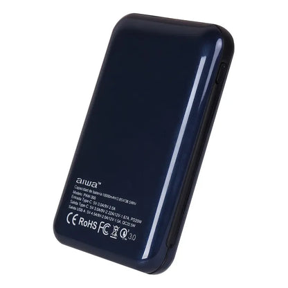 Cargador Batería Externa Power Bank 10.000 Mah Aiwa Paw-300 Color Azul Oscuro