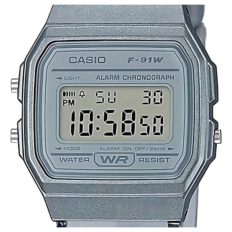 Reloj De Pulsera Casio Collection F-91ws-8 Color Gris Transparente/gris