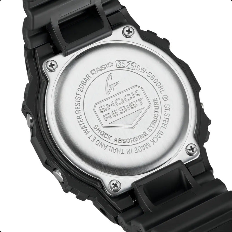 Reloj Casio G-shock Dw-5600rl-1dr Correa Negra, Bisel Negro Negro Gris