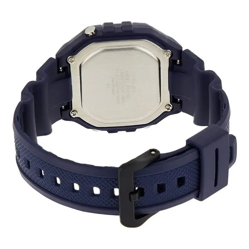 Reloj De Pulsera Casio Youth W-218h-2a Correa Azul Bisel Azul Fondo Gris