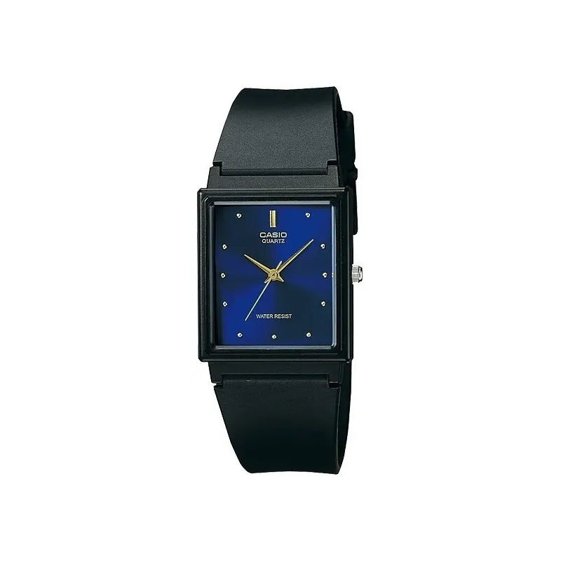 Reloj Casio Mq-38-2a Analógico Con Carátula Azul Y Correa Negra Negro