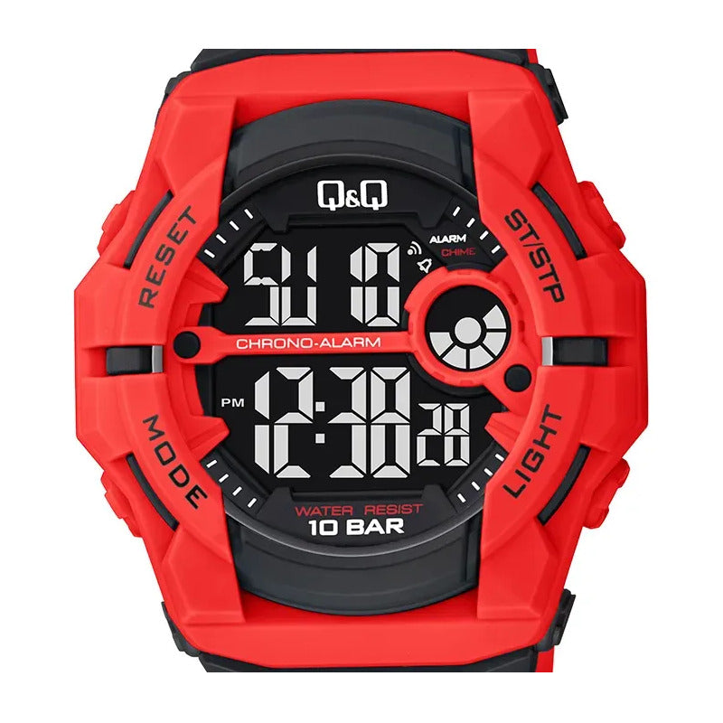 Reloj Q&q Hombre Deportivo Digital G34a-002vy Rojo Negro