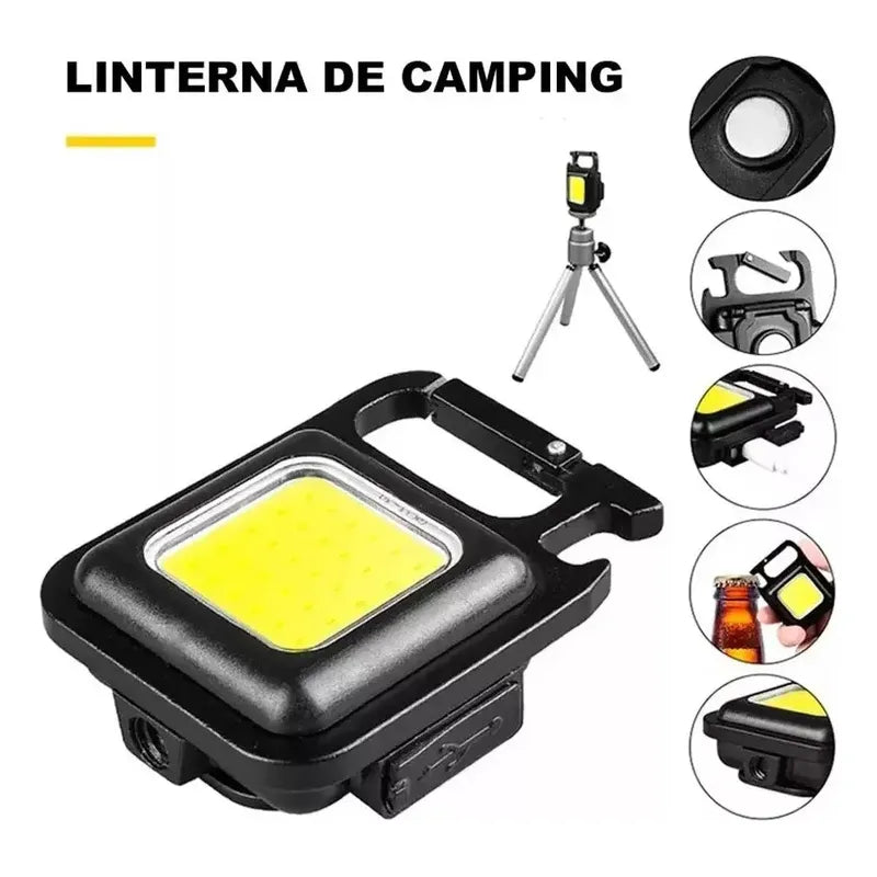 Linterna Led Recargable Usb Potente Iman Llavero Destapador Fría