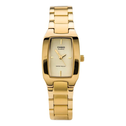 Reloj Casio Mujer Ltp-1165n-9crdf Color De La Correa Dorado Color Del Bisel Dorado Color Del Fondo Dorado
