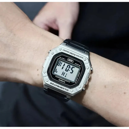 Reloj Casio W-218hm-7a Resina Hombre Plateado Negro