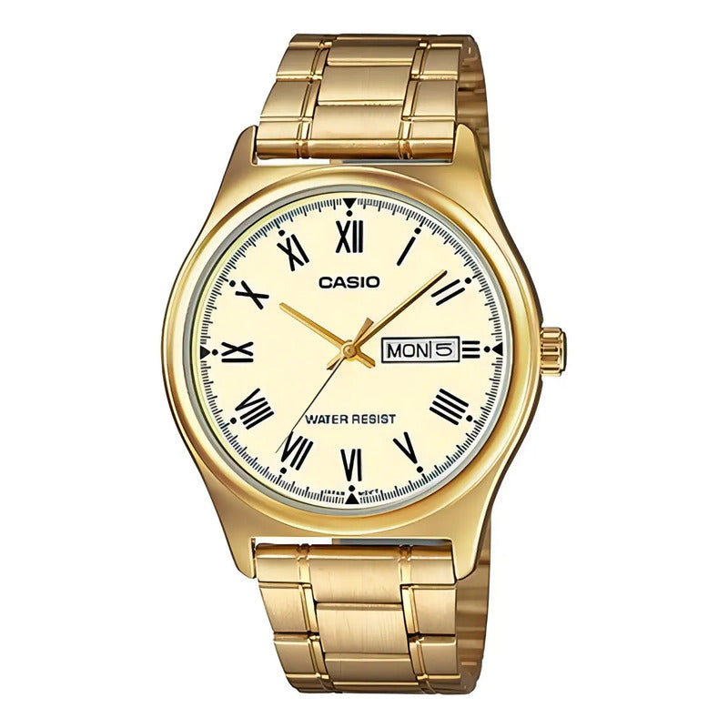 Reloj Casio Hombre Mtp-v006g Colores Surtidos Relojesymas Dorado Blanco
