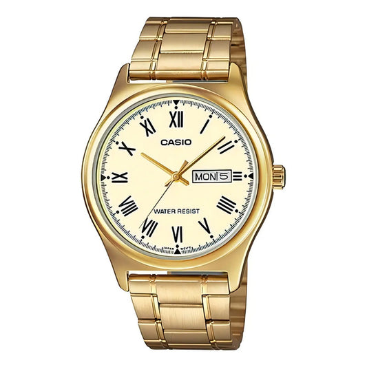 Reloj Casio Hombre Mtp-v006g Colores Surtidos Relojesymas Dorado Blanco