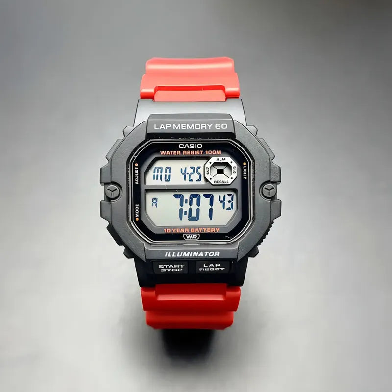 Reloj Casio Ws-1400h-4avdf 100m Vueltas 60 Laps Rojo - Ws-1400h-4av