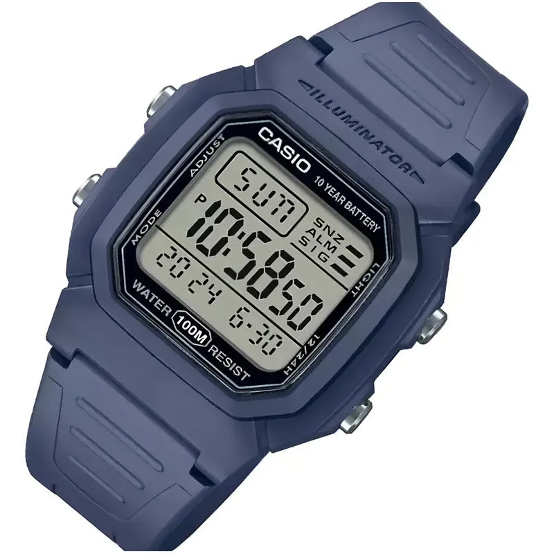 Reloj Casio W-800h-2av Hombre - Digital Blue Plata Black