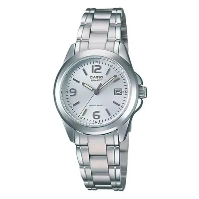 Reloj Pulsera Casio Ltp-1215a-7a Con Correa De Acero Inoxidable Color Plateado
