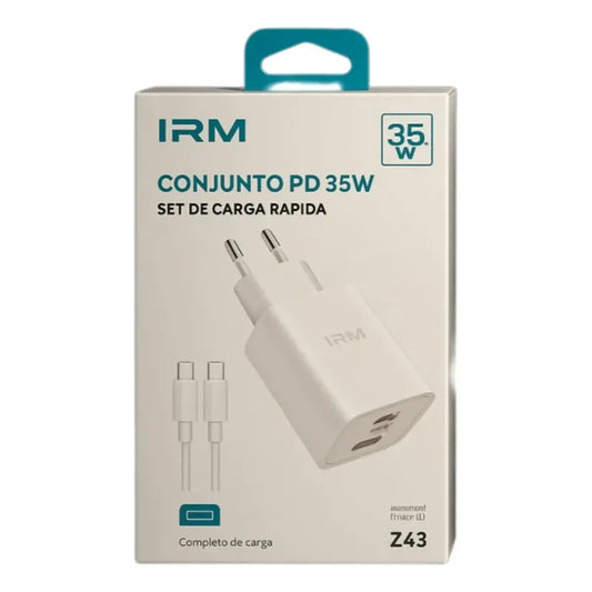 Cargador Carga Rápida 35w Doble Usb A +usb-c + Cable Usb-c Blanco