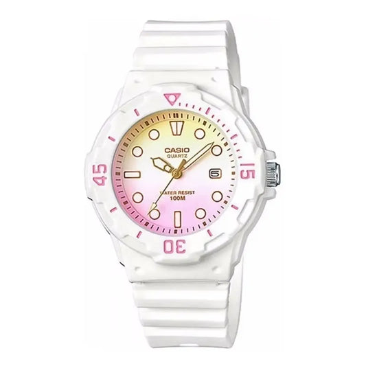 Reloj Casio Mujer Lrw-200h-4e2vdr Blanco Rosa/amarillo