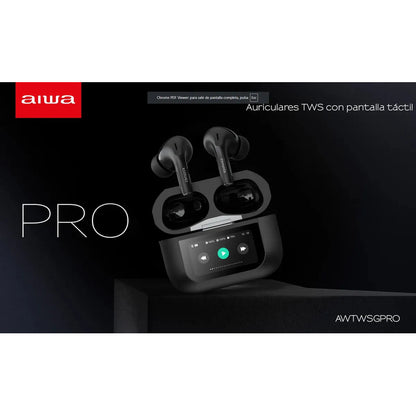 Auriculares In-ear Inalámbricos Aiwa Awtwsgprob Con Cancelación De Ruido Negro