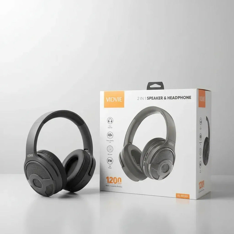 Audífonos Inalámbricos 40 Horas Over-ear 2en1 Vidvie Audioim Negro
