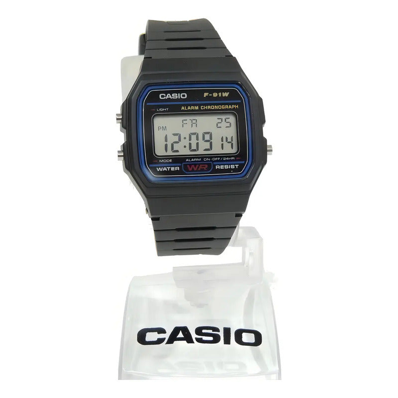 Reloj De Pulsera Casio Collection F-91 De Cuerpo Color Negro Gris