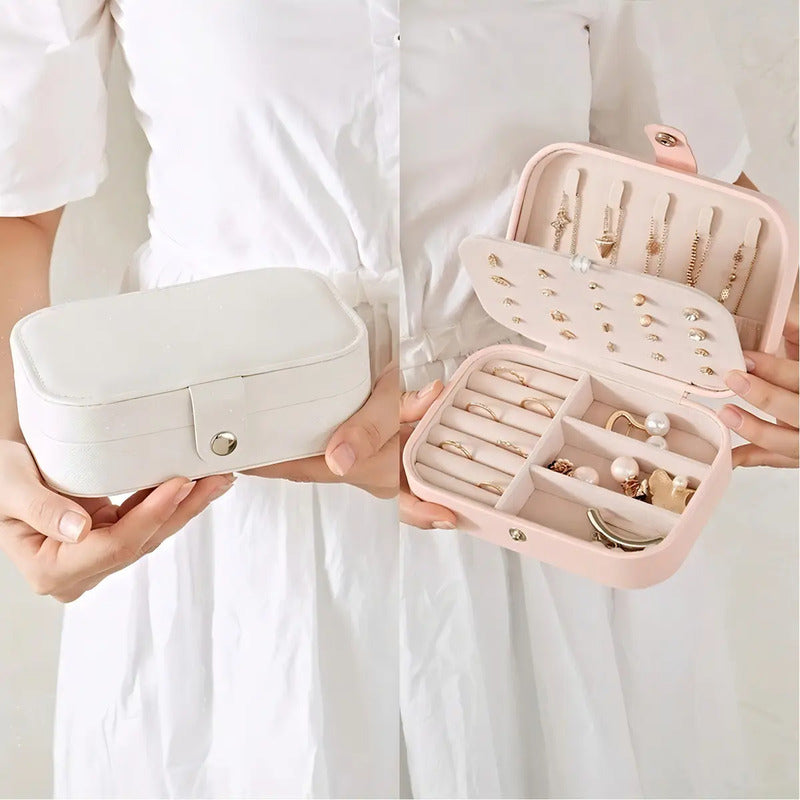 Caja Joyero Alhajero Organizador De Accesorios Bijouterie Color Rosa