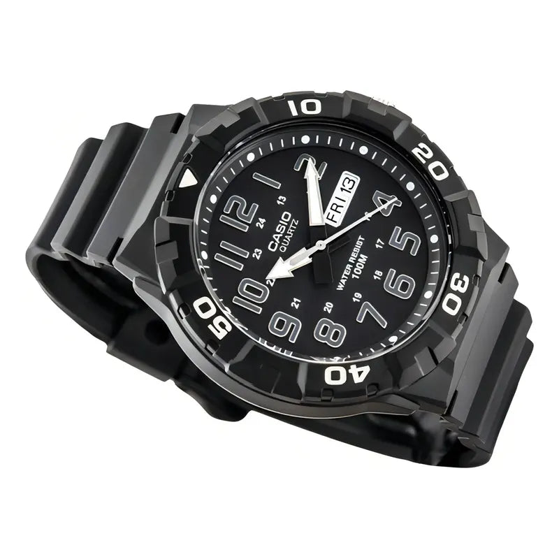 Reloj Casio Mrw-210h-1a Numeros Plata Caratula Grande 55mm 100m