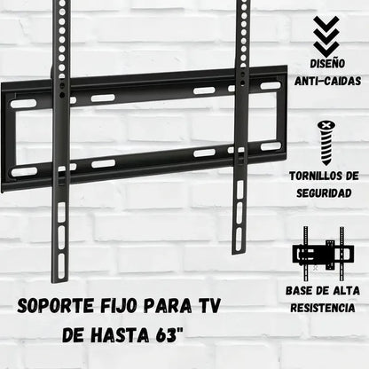Soporte Fijo Para Tv Pared 26  A 63  Negro Vesa 400x400mm
