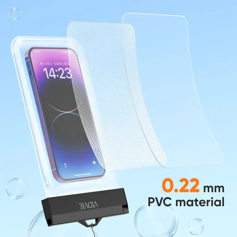 Funda Impermeable Bolsa Protector Para Teléfono Vidvie Wb01 Negro Lisa