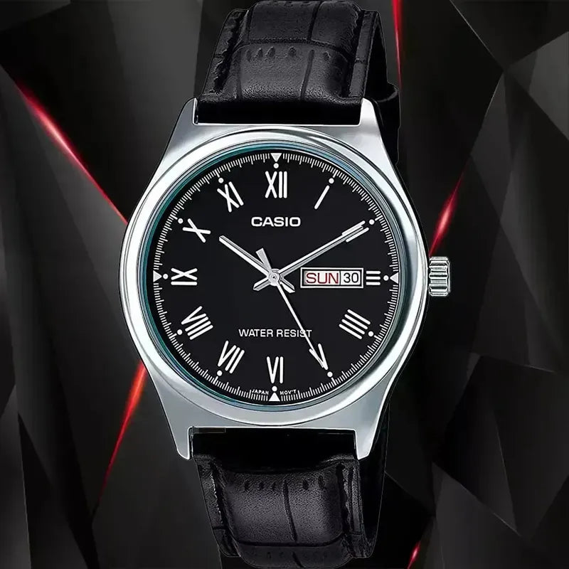Reloj Casio Hombre Mtp-v006l-1budf Negro Plateado
