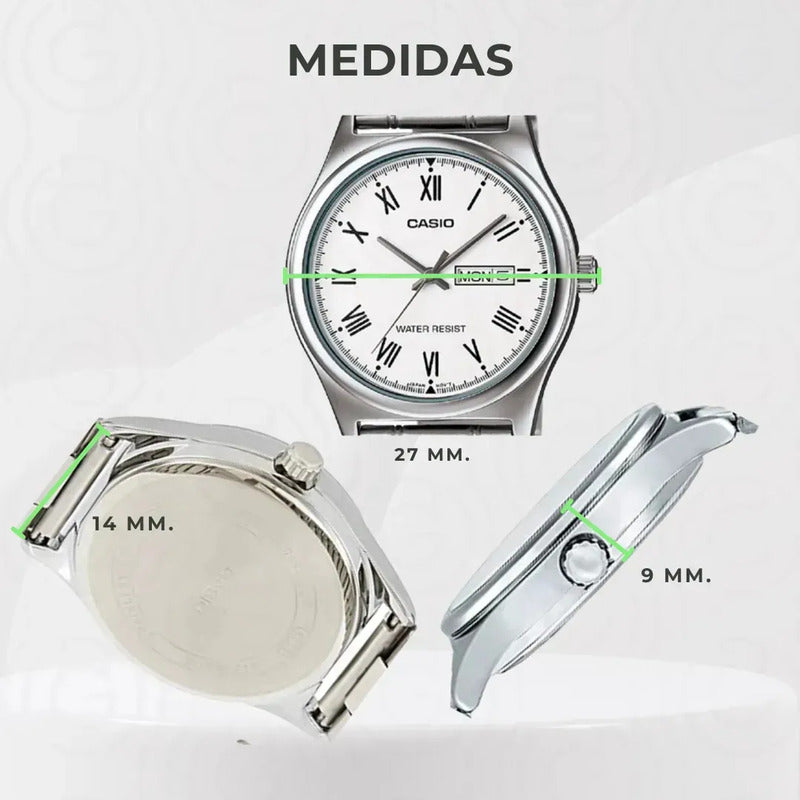 Reloj Casio Ltp-v006d-7budf Cuarzo Mujer Plateado