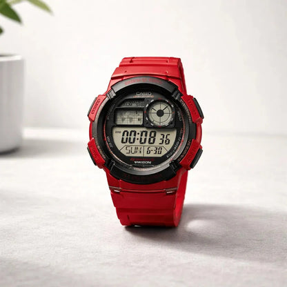 Reloj Casio Digital Deportivo Con Correa Resina Rojo