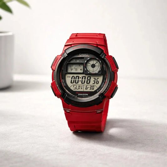 Reloj Casio Digital Deportivo Con Correa Resina Rojo