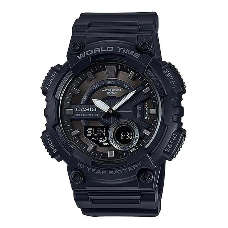 Reloj Casio Caballero Modelo Aeq-110w-1bvcf Negro