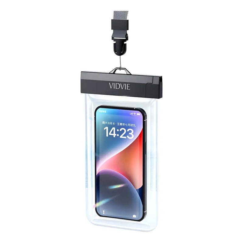Funda Impermeable Bolsa Protector Para Teléfono Vidvie Wb01 Negro Lisa