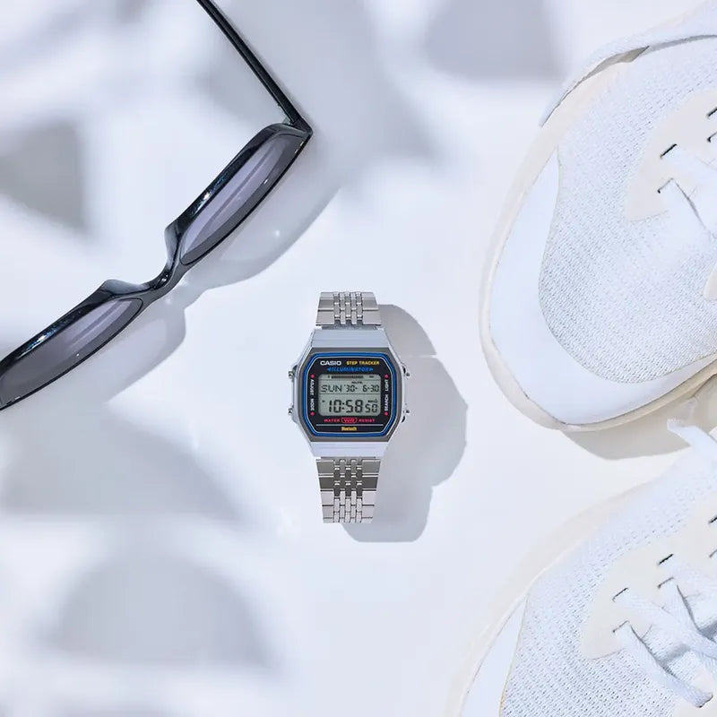 Reloj Casio Abl-100we-1adf Digital Con Alarma Y Cronógrafo Para Adultos Plateado Negro