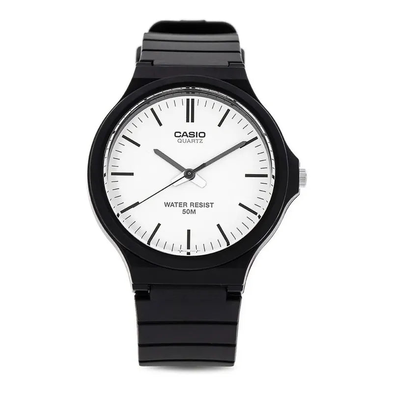 Reloj Pulsera Casio Mw-240-7ev Con Correa De Resina Color Negro - Fondo Blanco