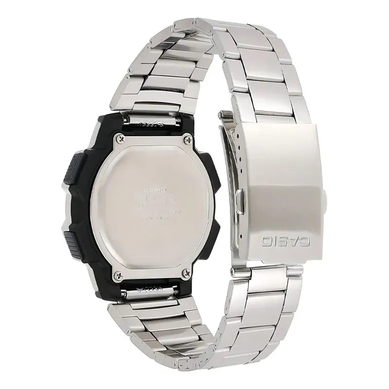Reloj Pulsera Digital Casio Ae-1000wd-1avdf Con Correa De Acero Inoxidable Color Plateado - Fondo Negro