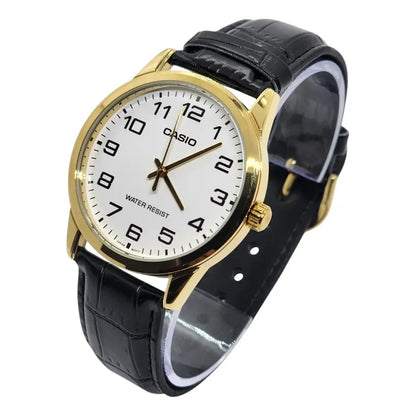 Reloj Pulsera Casio Enticer Mtp-v001gl-7budf Negro Dorado Blanco