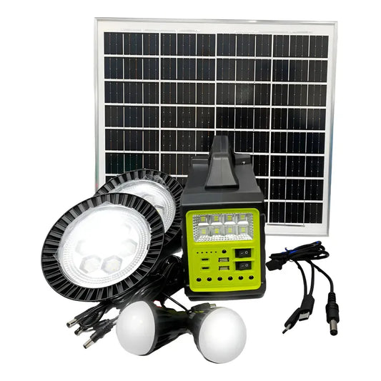 Generador De Energía Portátil Con Panel Solar Y Lámparas Led De 12v