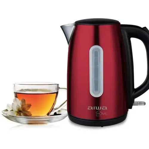 Hervidor Eléctrico 1.7l Aiwa Acero Inoxidable 2200w A-jd1402 Color Rojo