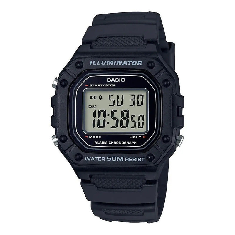 Reloj Pulsera Casio Youth W-218h-1a Negro Gris/negro