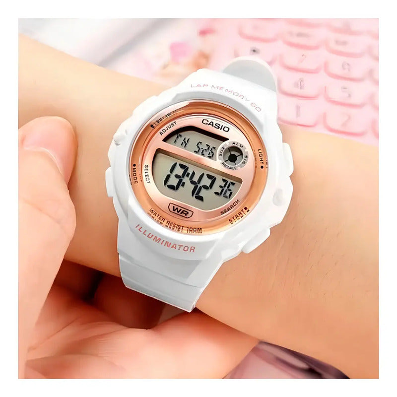 Reloj Casio Digital Lws-1200h-7a2 60 Laps 100m Casiocentro Blanco