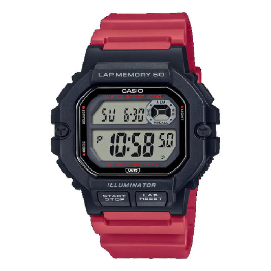 Reloj Casio Ws-1400h-4a 100m Vueltas 60 Laps Rojo - Ws-1400h-4av