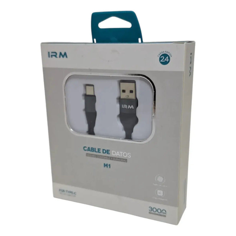 Cable Usb Tipo C 3mts Transferencia Datos Y Carga 2.4 Negro