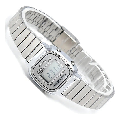 Reloj Plateado Casio Vintage La670wa-7df Para Mujer Plateado Gris