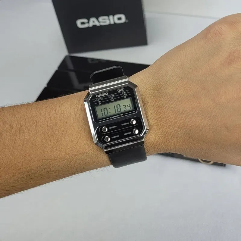 Reloj Unisex Plateado Casio Digital A-100wel-1adf-sc Negro