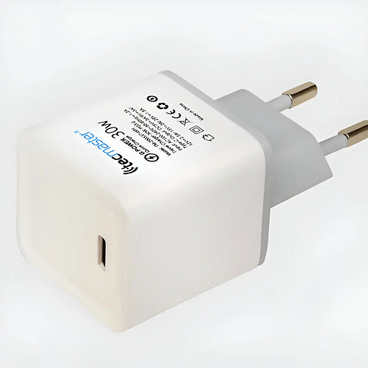 Cargador De Pared Tecmaster 30w 1 Puerto Tipo-c -pd3.0 Blanco
