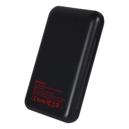 Cargador Batería Externa Power Bank 10.000 Mah Aiwa Paw-300 Color Negro