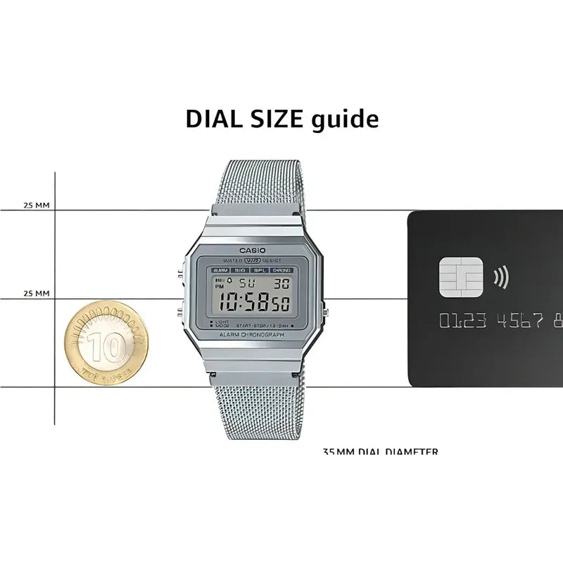 Reloj Casio Hombre A-700wm-7a Vintage Plateado