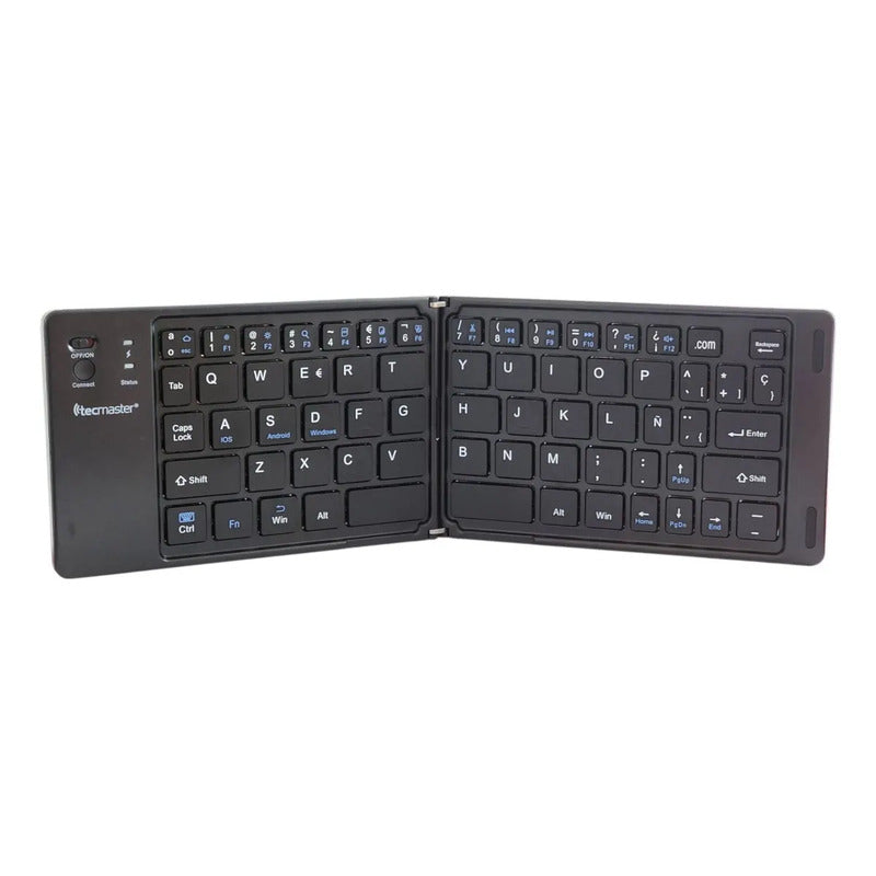Teclado Plegable Bluetooth Tecmaster Negro Tipo-c Compatible Windows Ios Android Inglés Internacional