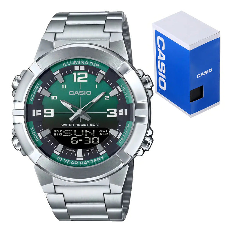 Casio Amw-870da Hombre Adultos (cód: 48082794) Plateado Verde