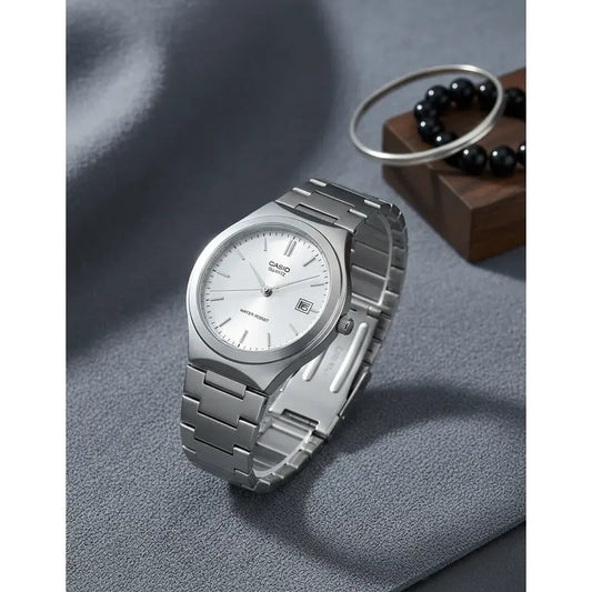 Reloj De Mujer Casio Con Correa De Acero Inoxidable Plateado Gris